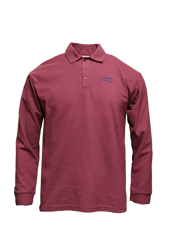 St Joseph's School Queenstown Polo LS Maroon/White Kids