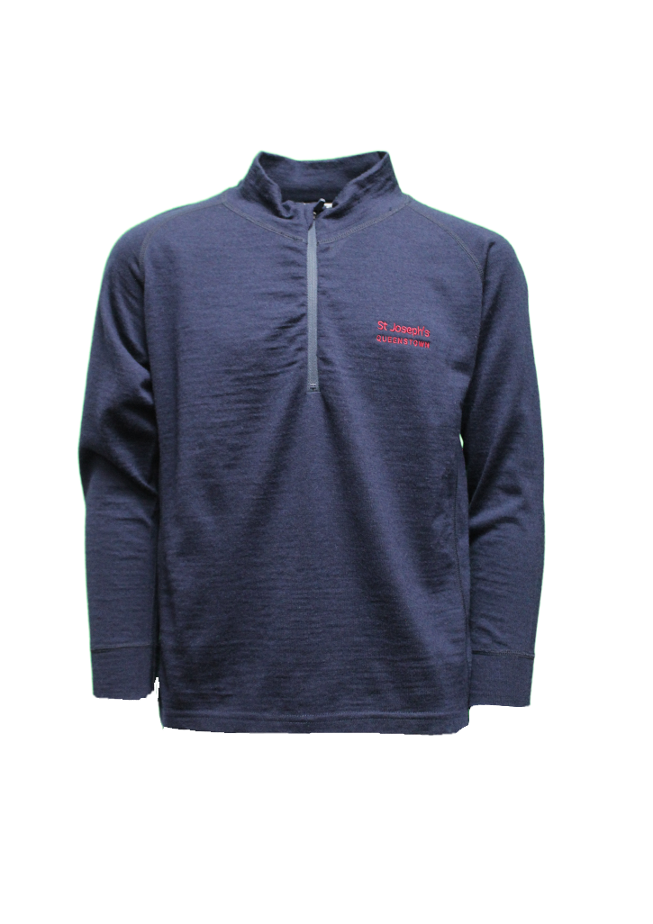 St Joseph's School Queenstown Merino 1/2 Zip Navy