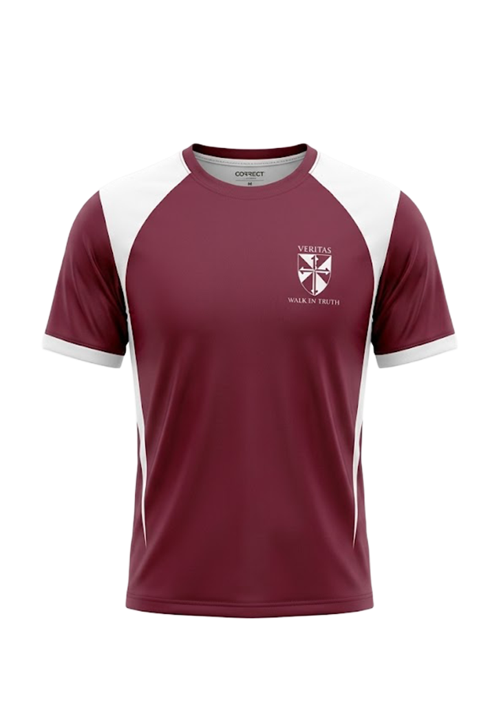St Joseph's School Sports Tee Maroon/White